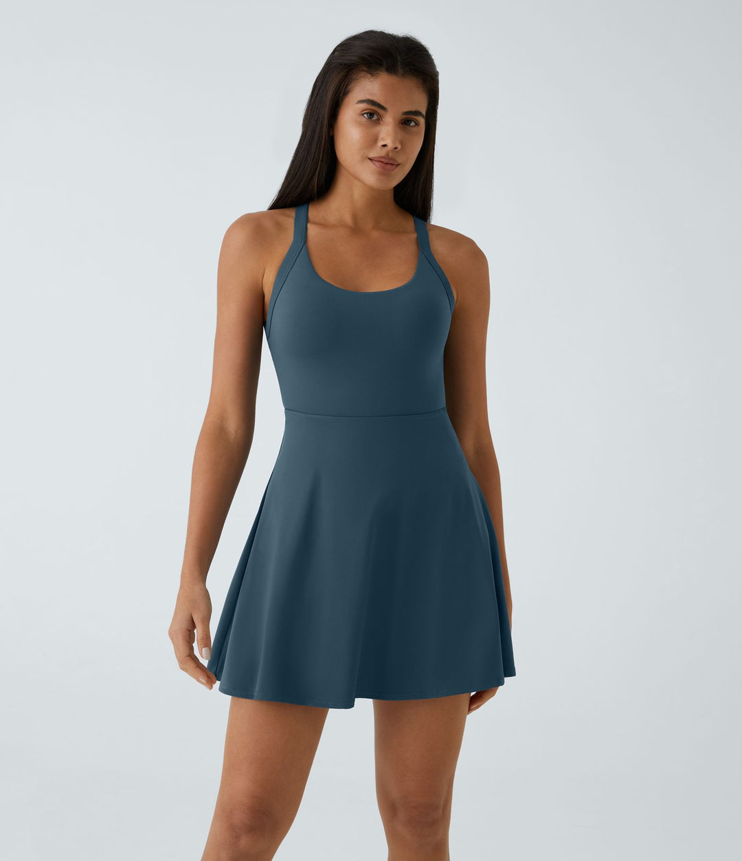 SoftlyZero™ Airy Backless Twisted Flare Low Support Dance Active Dress-Longer Length-Easy Peezy Edition A-D Cups