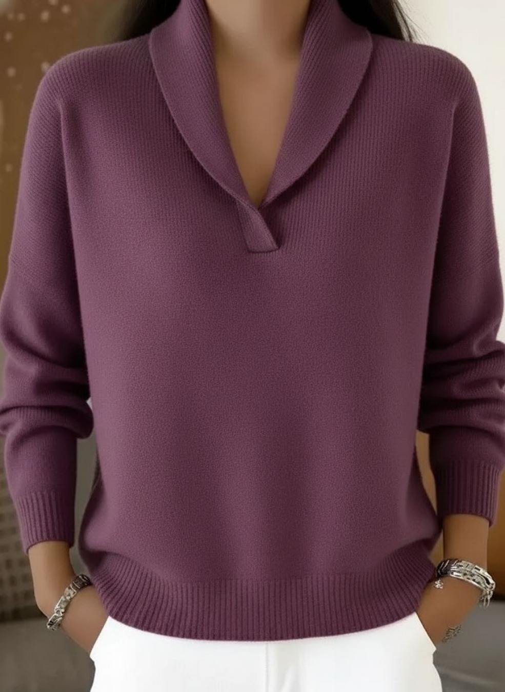 Clarissa | The Relaxed V-Neck Knit Sweater