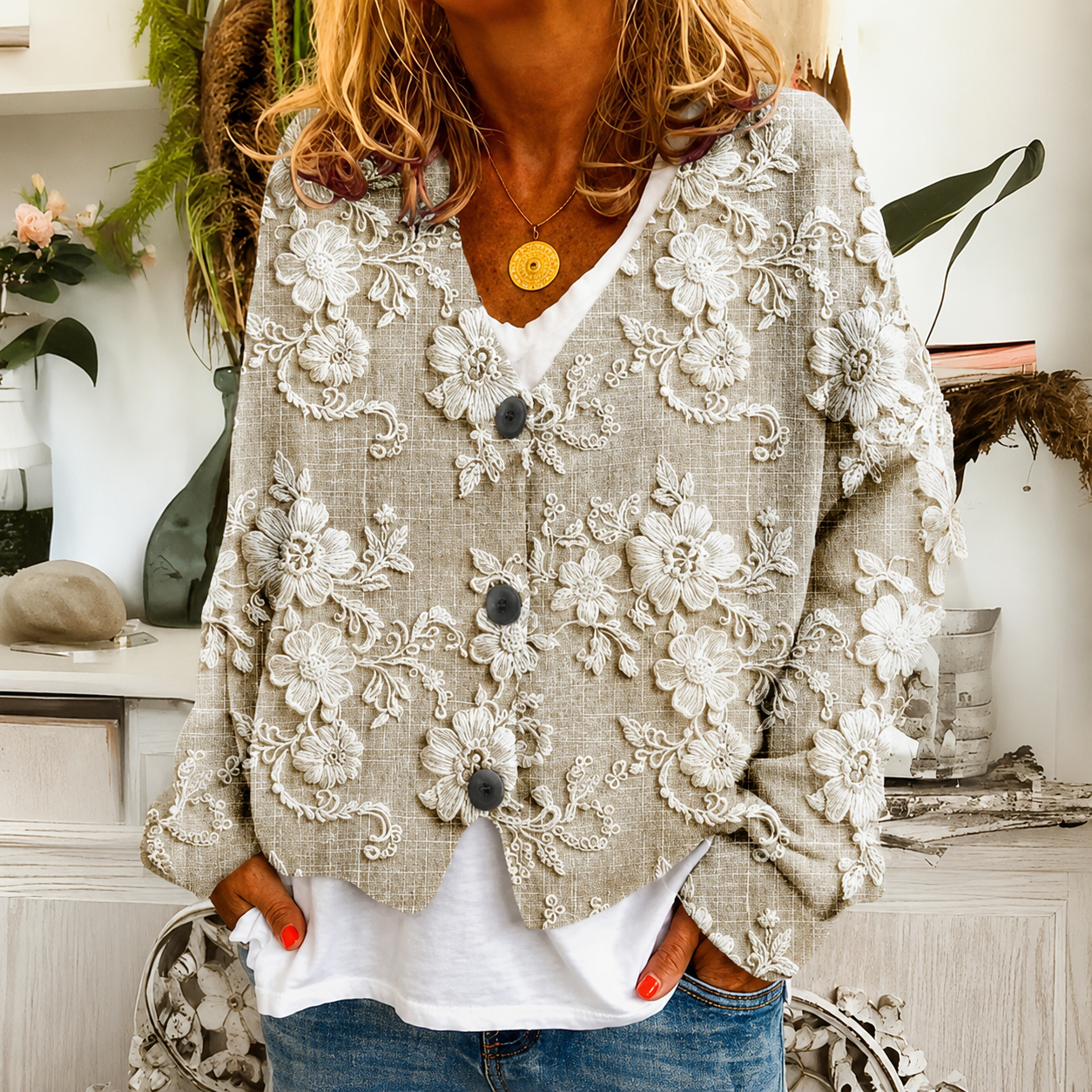 Delilah | Printed Knit Cardigan