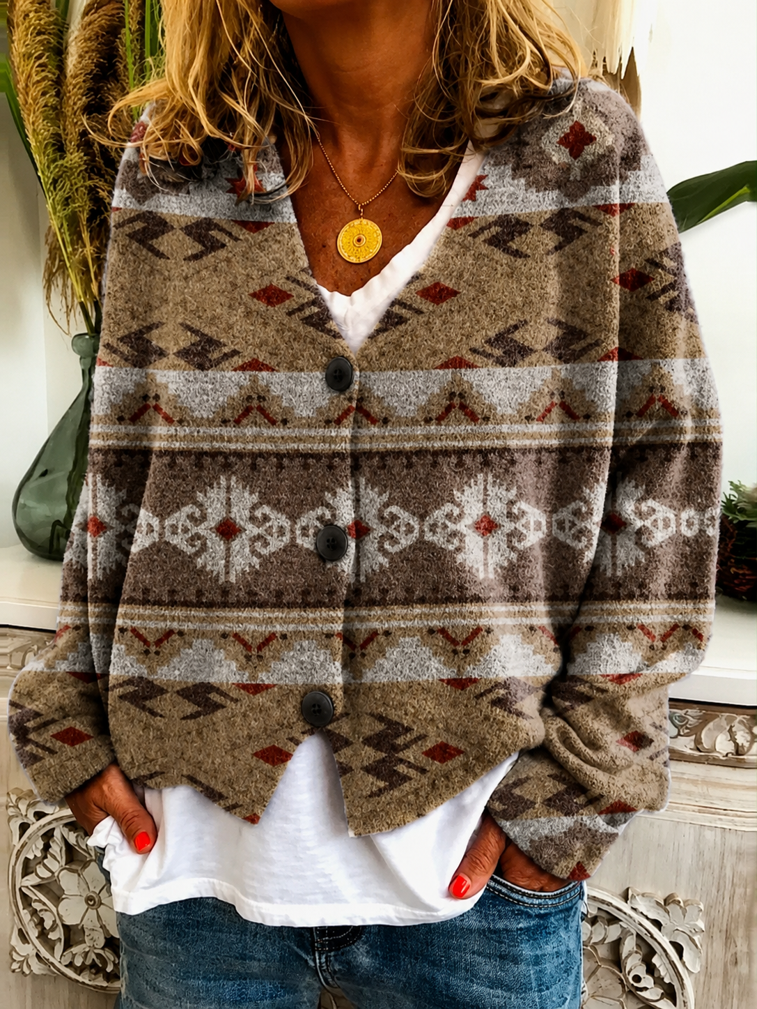 Delilah | Printed Knit Cardigan