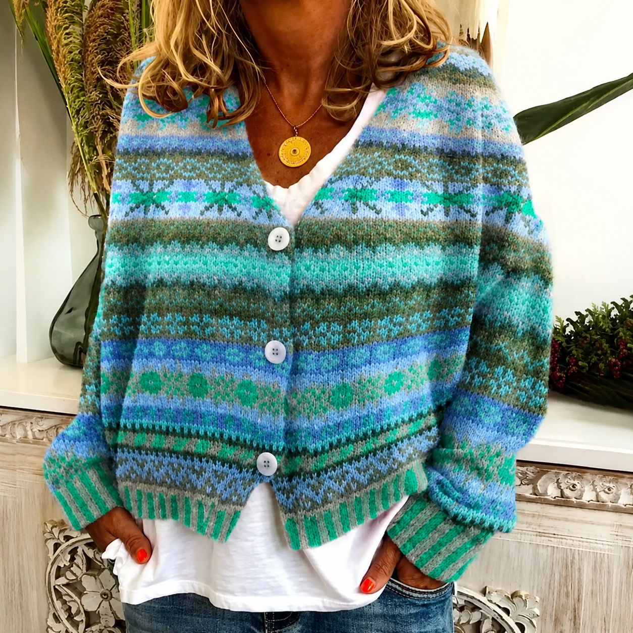 Delilah | Printed Knit Cardigan