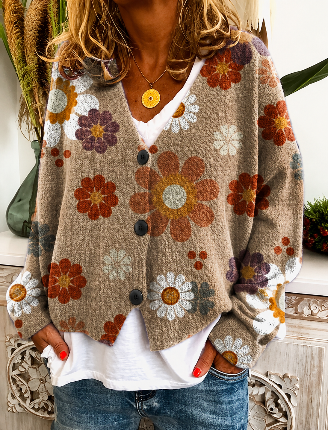 Delilah | Printed Knit Cardigan