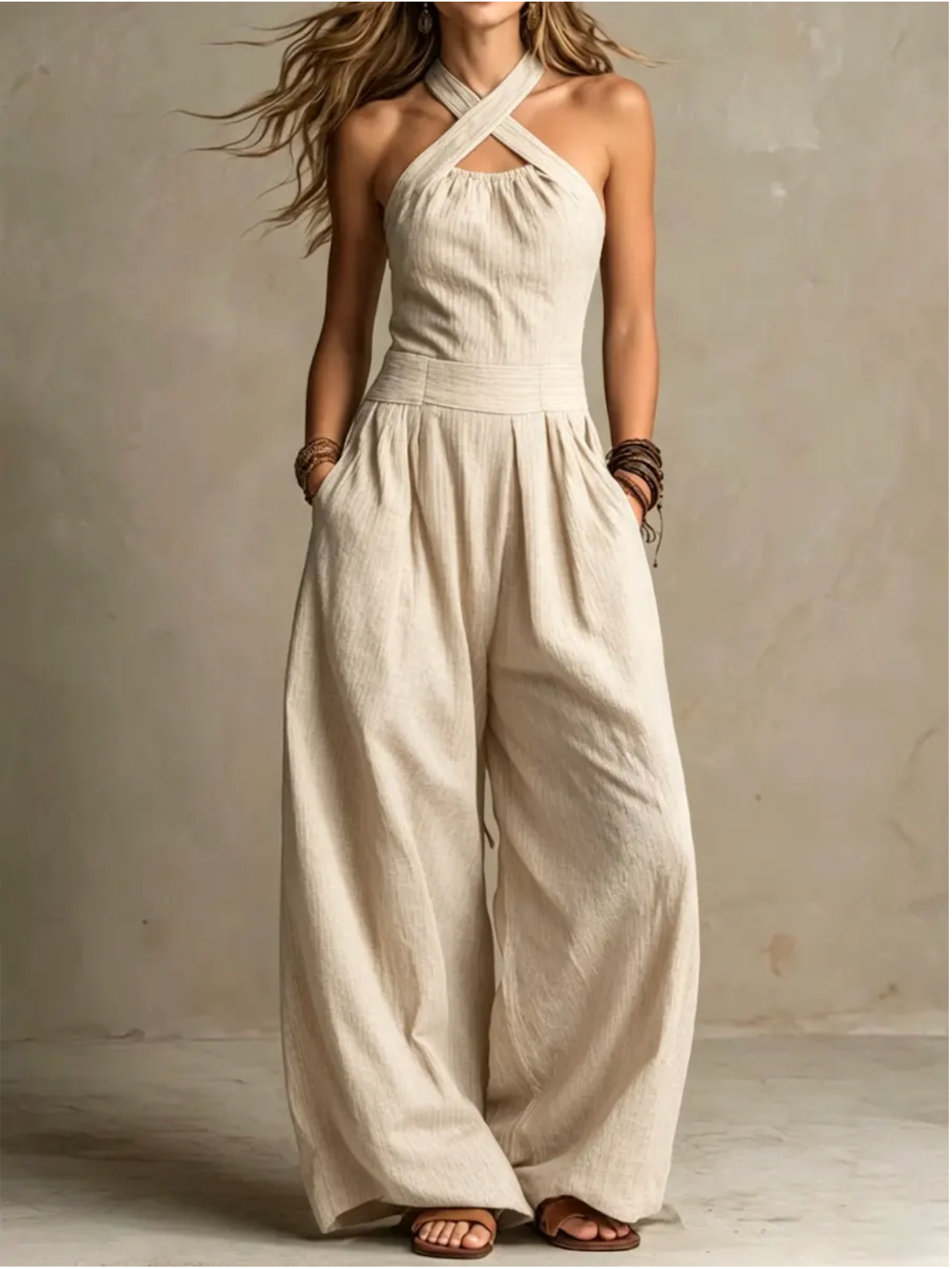 Bianca | Elegant Linen & Cotton Jumpsuit