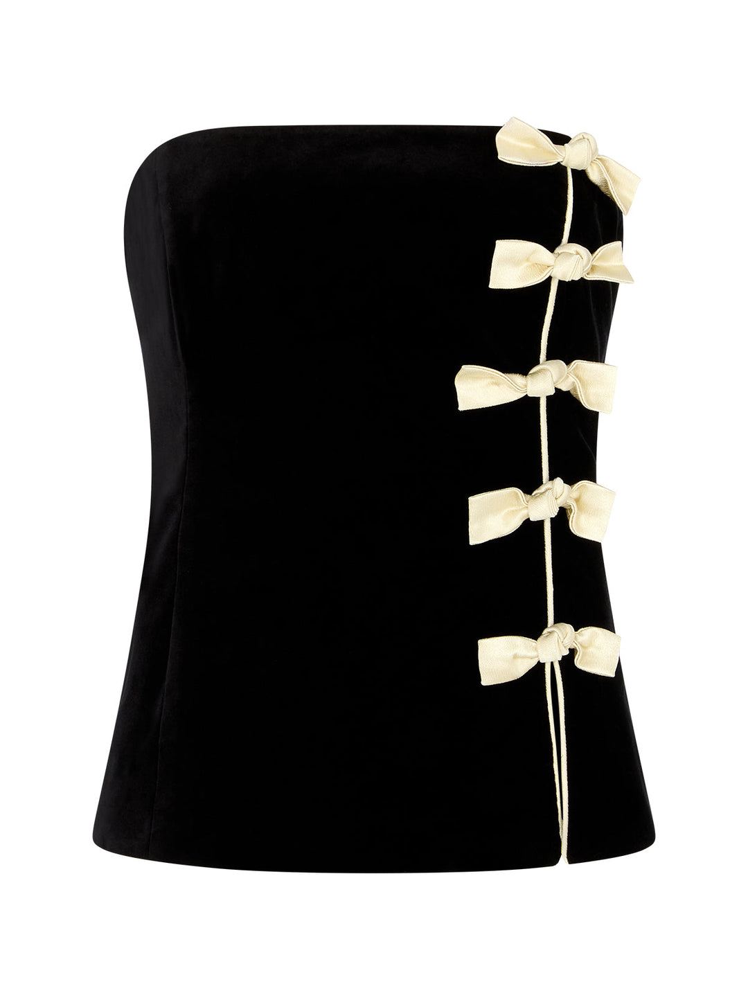 Bella Black Velvet Bandeau Top