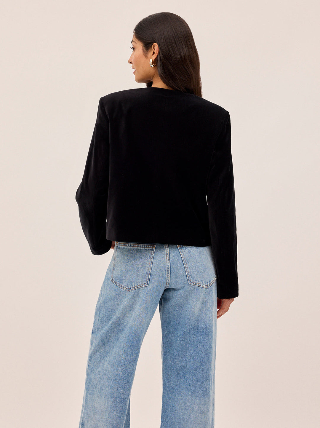 Claudette Black Velvet Boxy Jacket