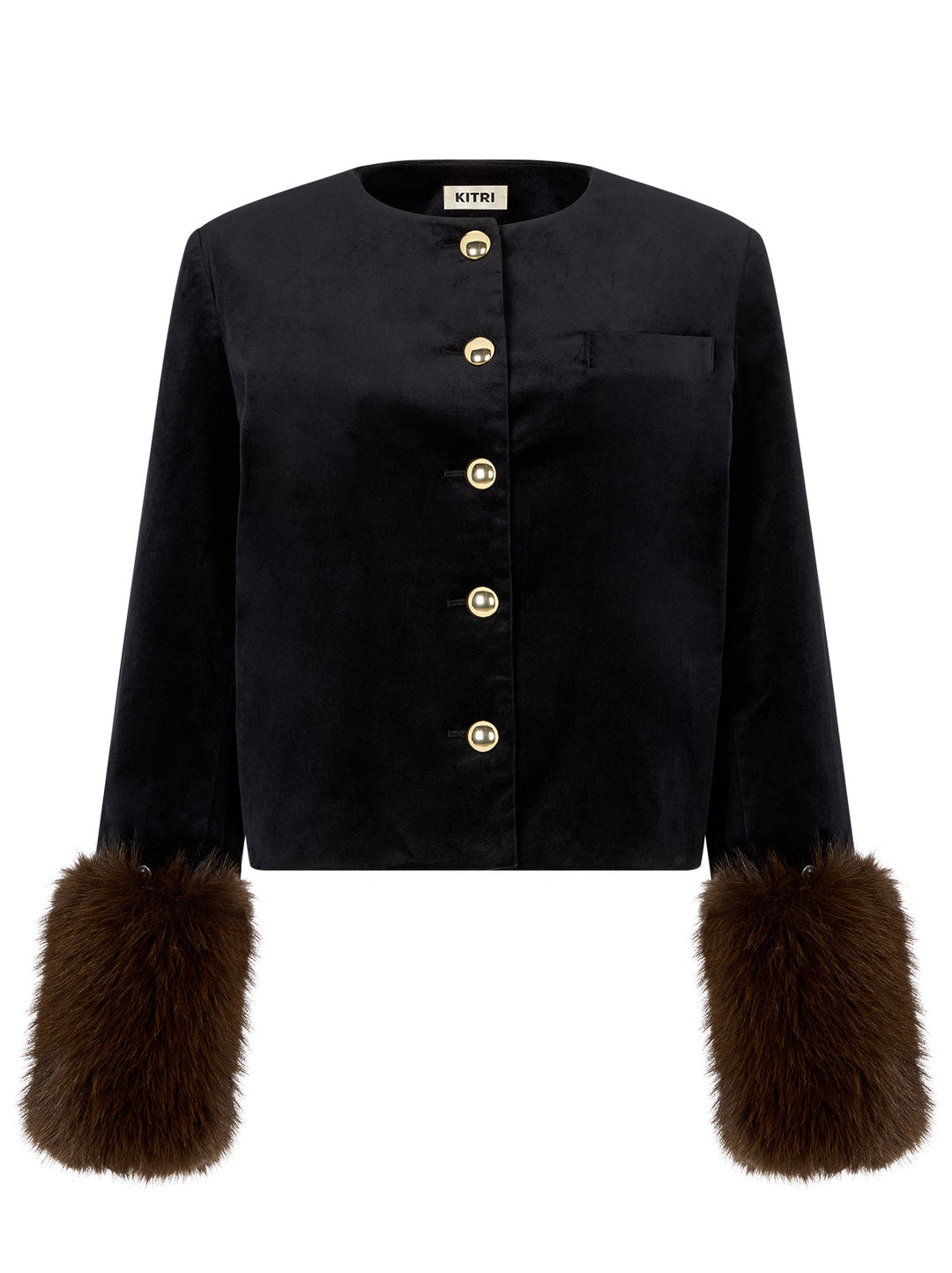 Claudette Black Velvet Boxy Jacket