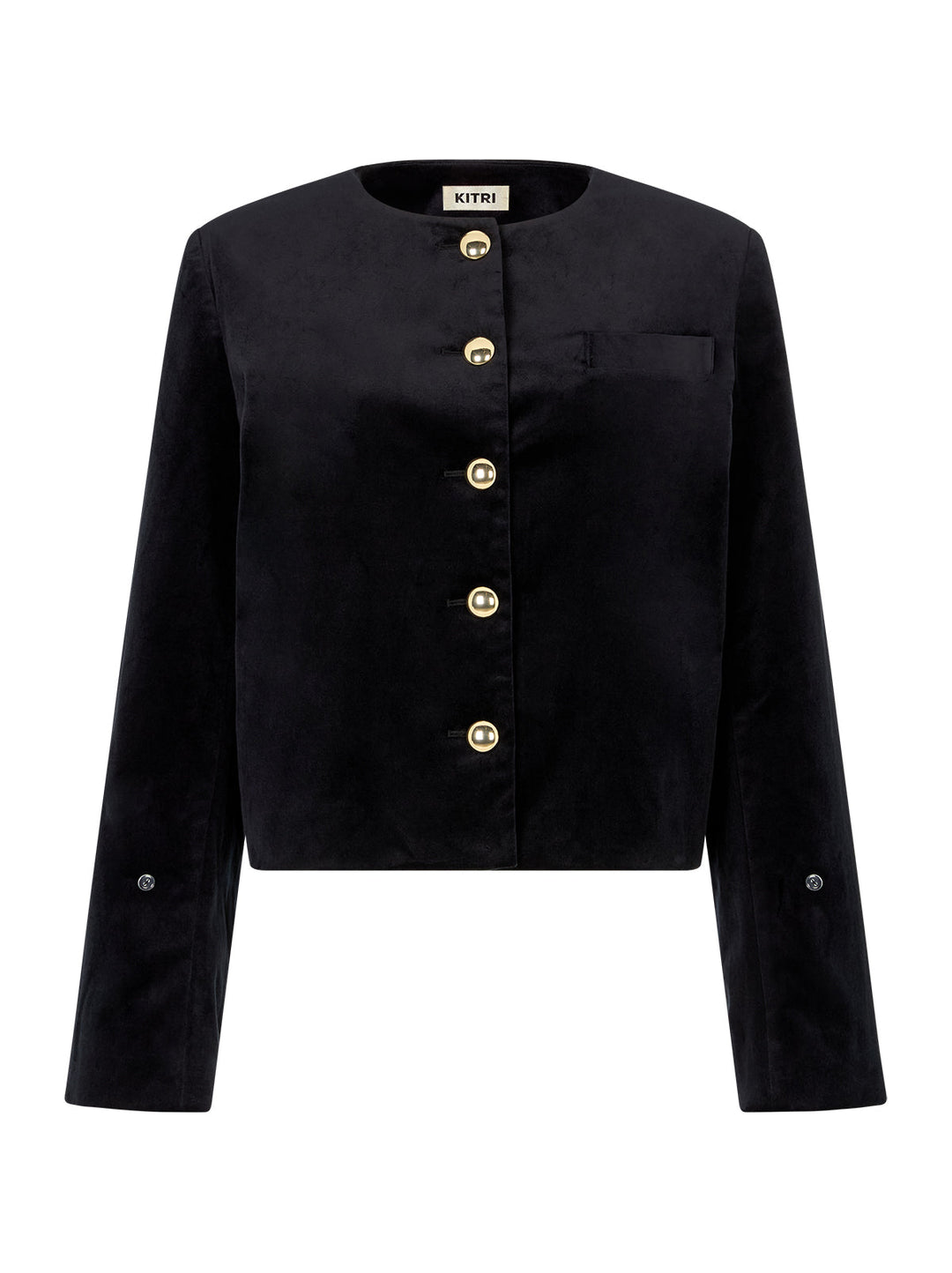 Claudette Black Velvet Boxy Jacket