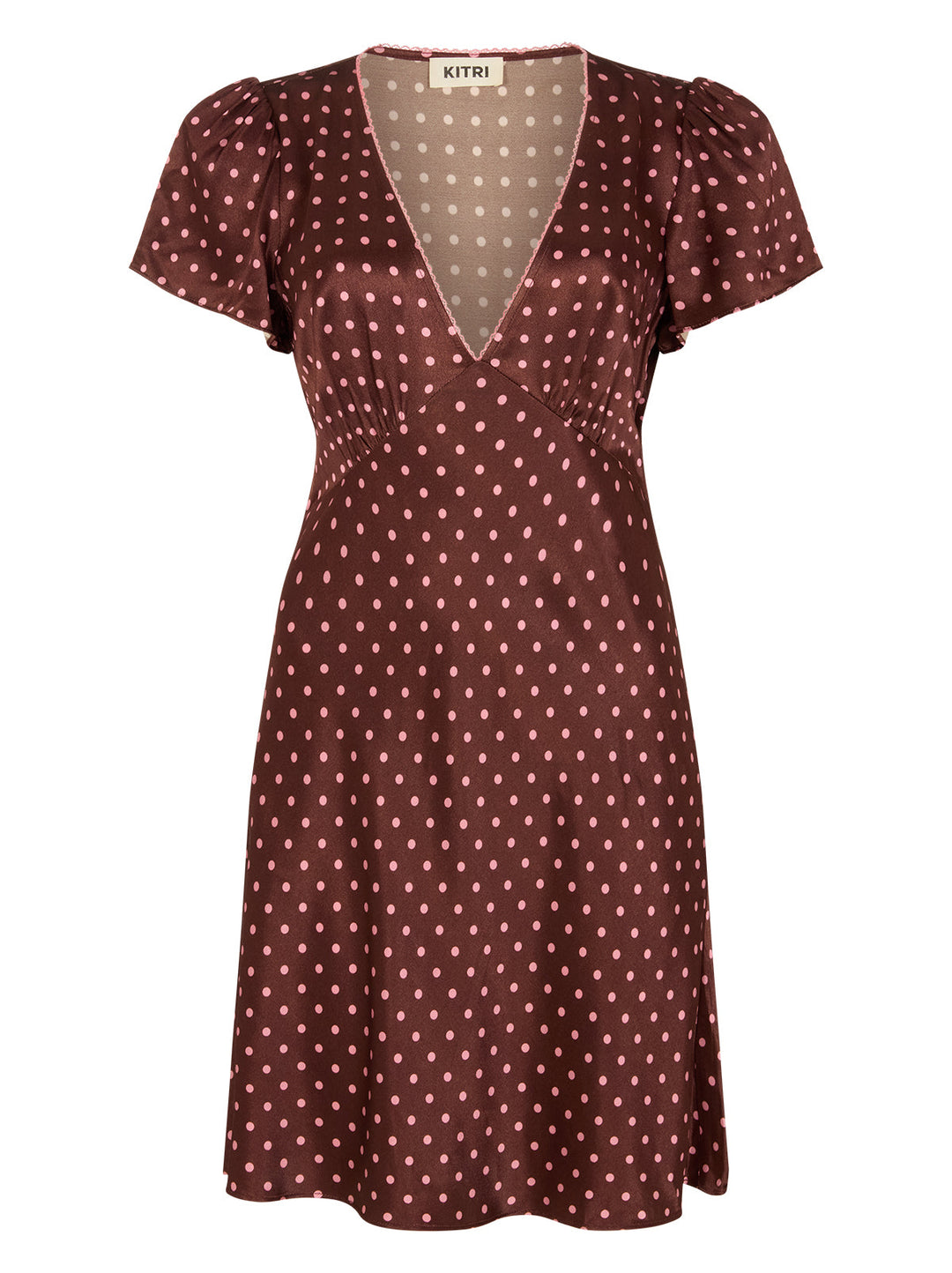 Florence Brown Pin Dot Print Dress