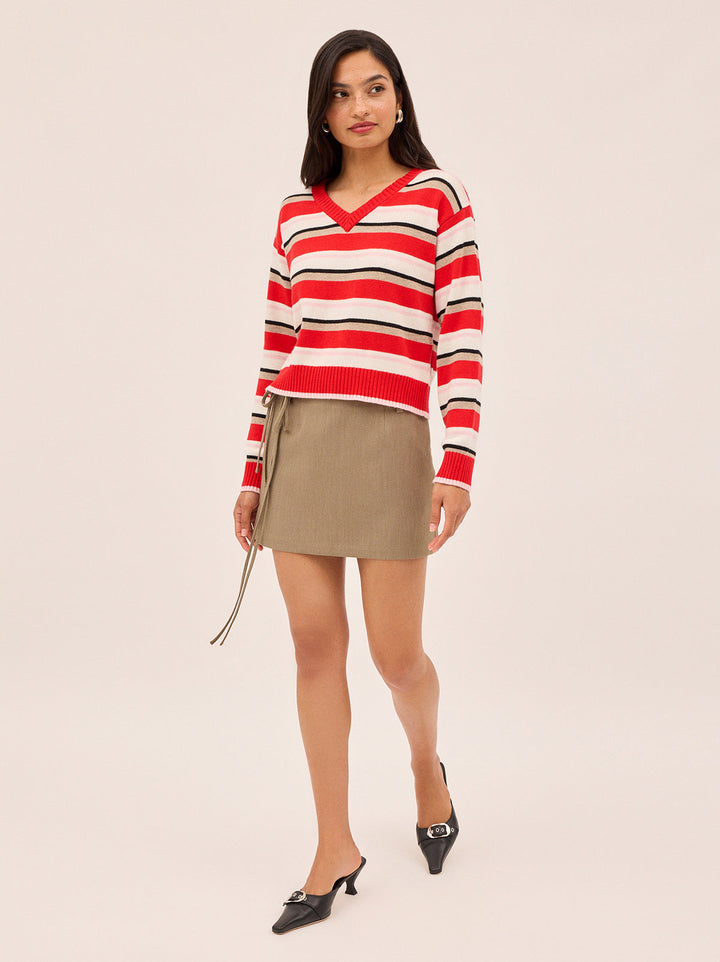 Francis Wool-Blend Striped V-neck Jumper