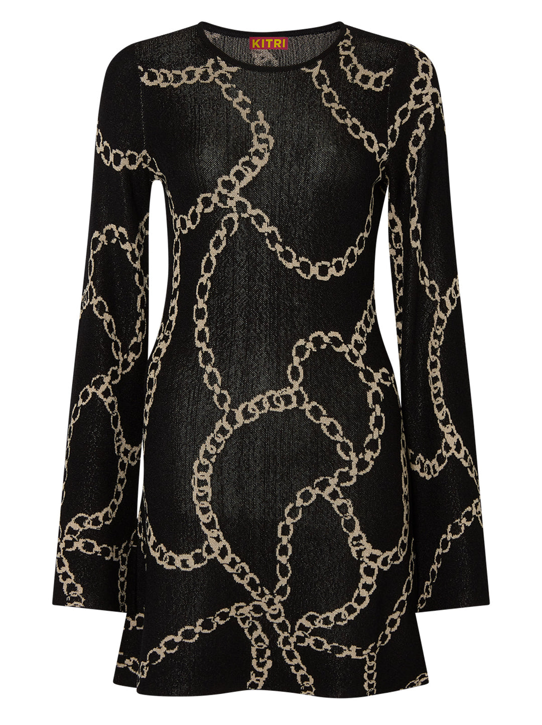 Greta Black Chain Lurex Knit Mini Dress