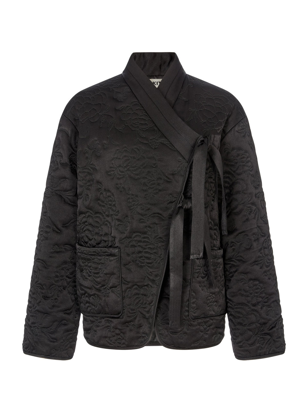 Hani Black Quilted Satin Jacket