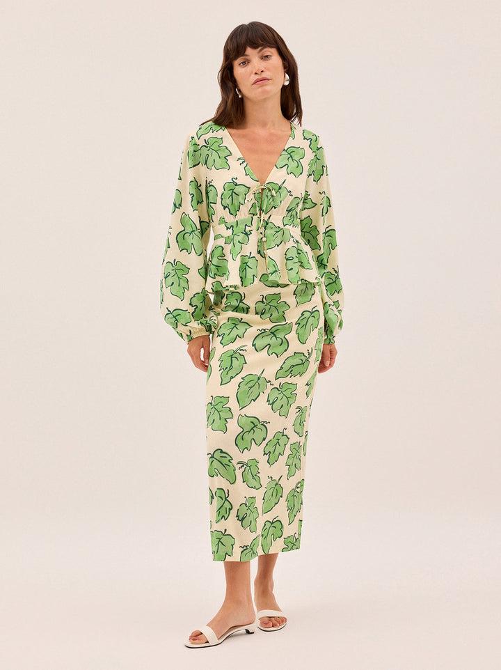 Irene Green Vine Leaf Top