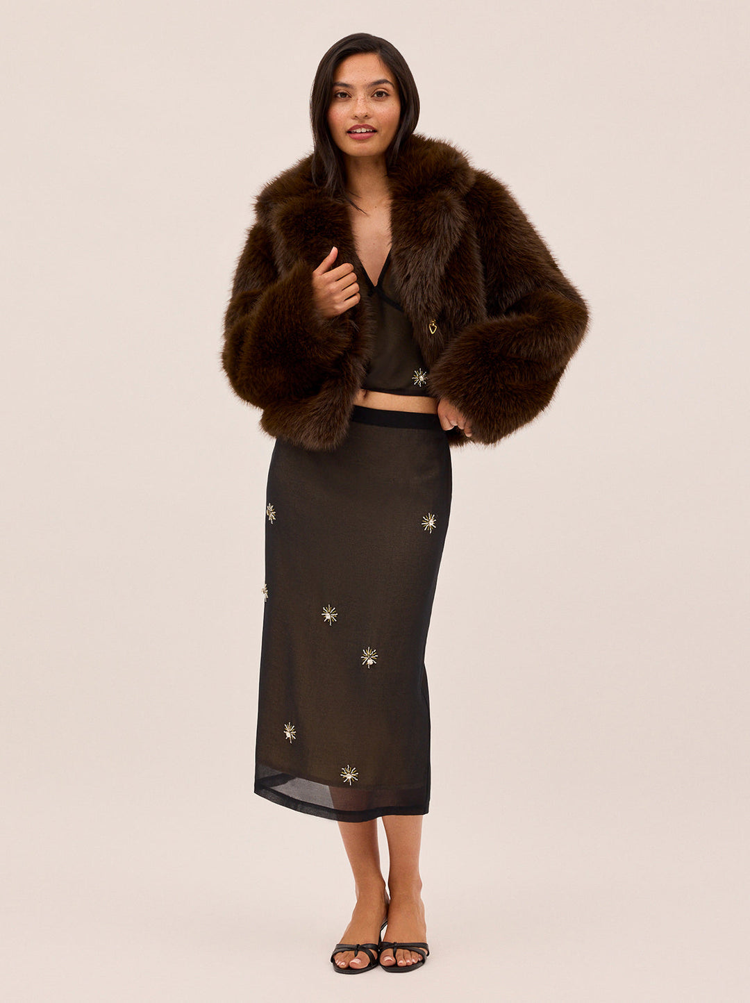 Jacqueline Black Embellished Skirt