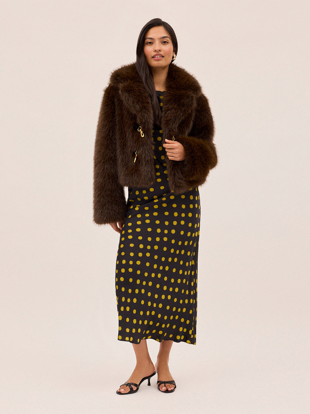 Noor Dark Chocolate Faux Fur Jacket
