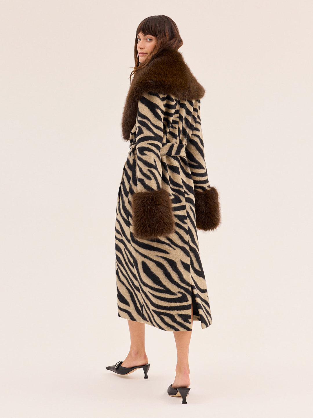 Lara Zebra Wool-Blend Coat