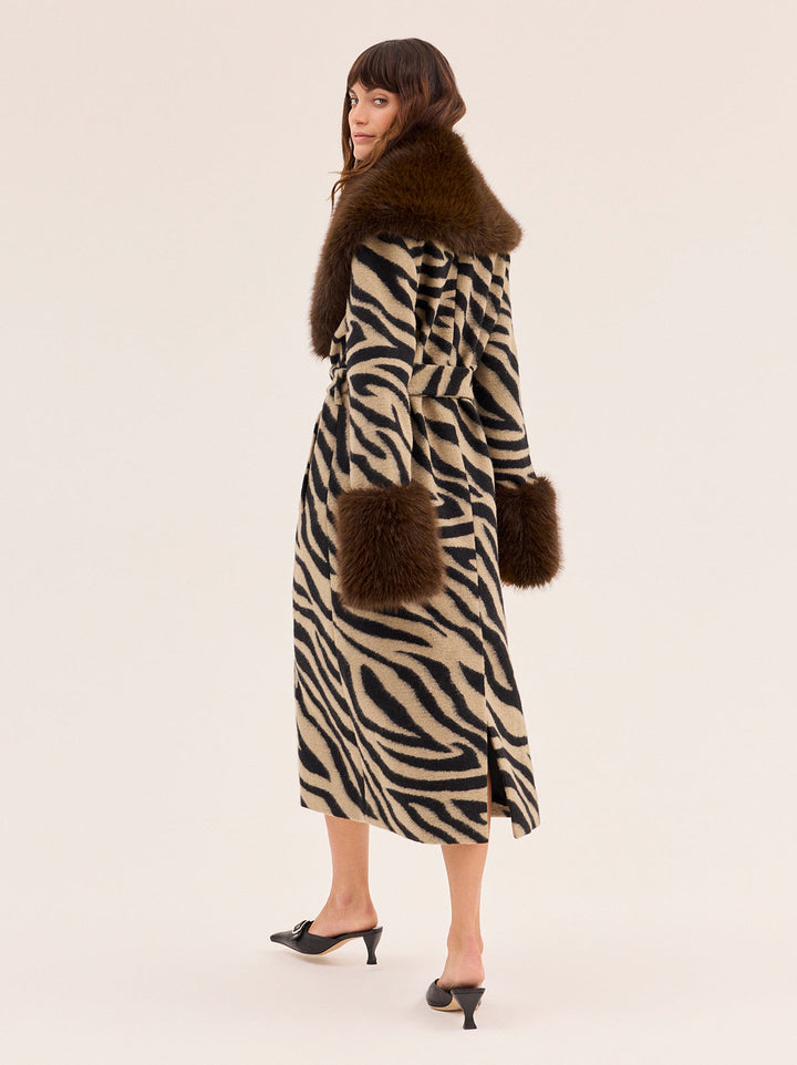 Lara Zebra Wool-Blend Coat