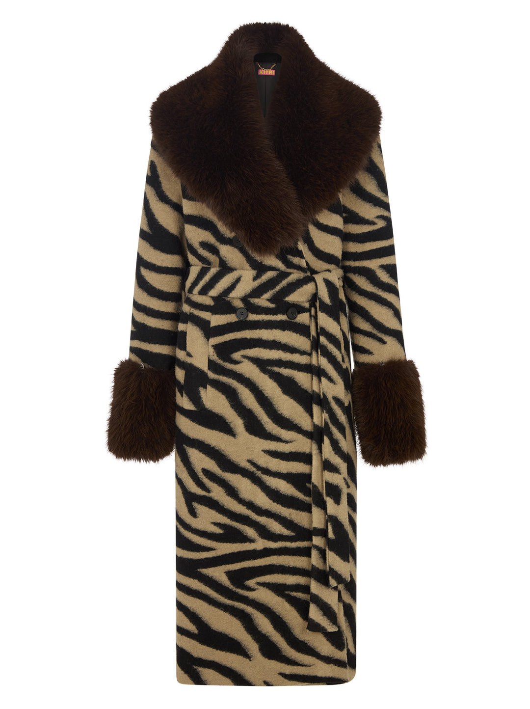 Lara Zebra Wool-Blend Coat
