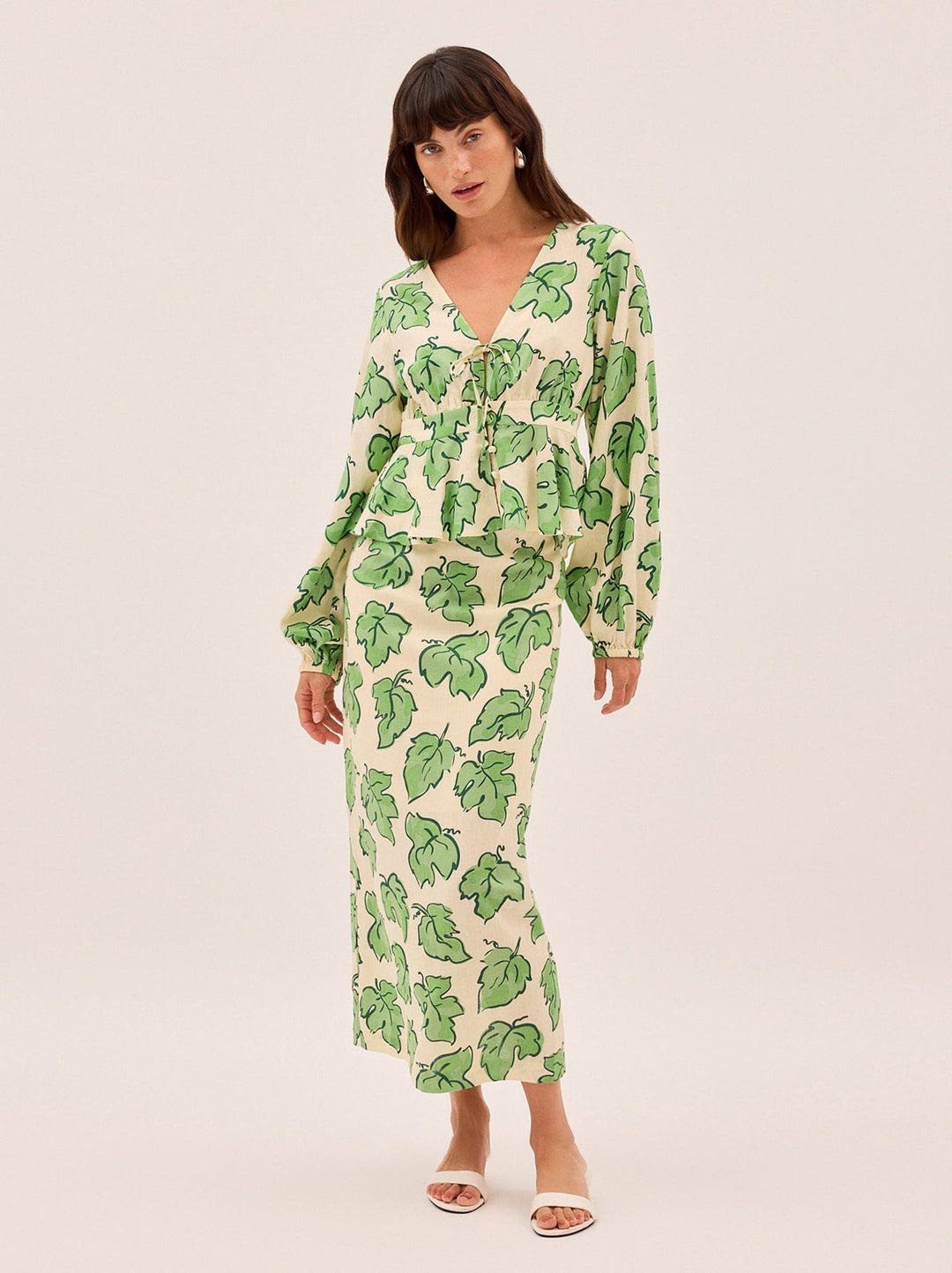 Laurel Green Vine Leaf Skirt
