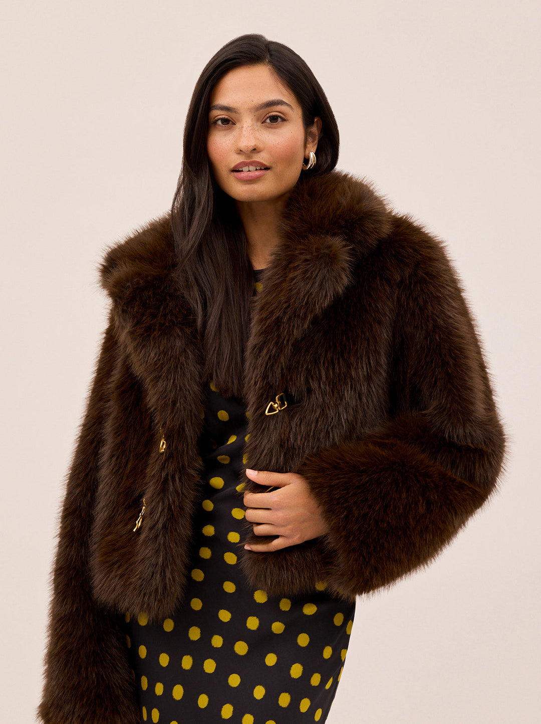 Noor Dark Chocolate Faux Fur Jacket