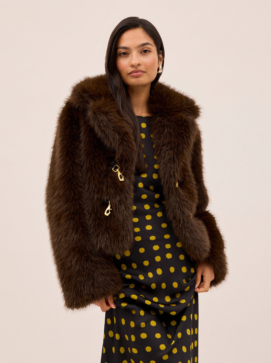Noor Dark Chocolate Faux Fur Jacket