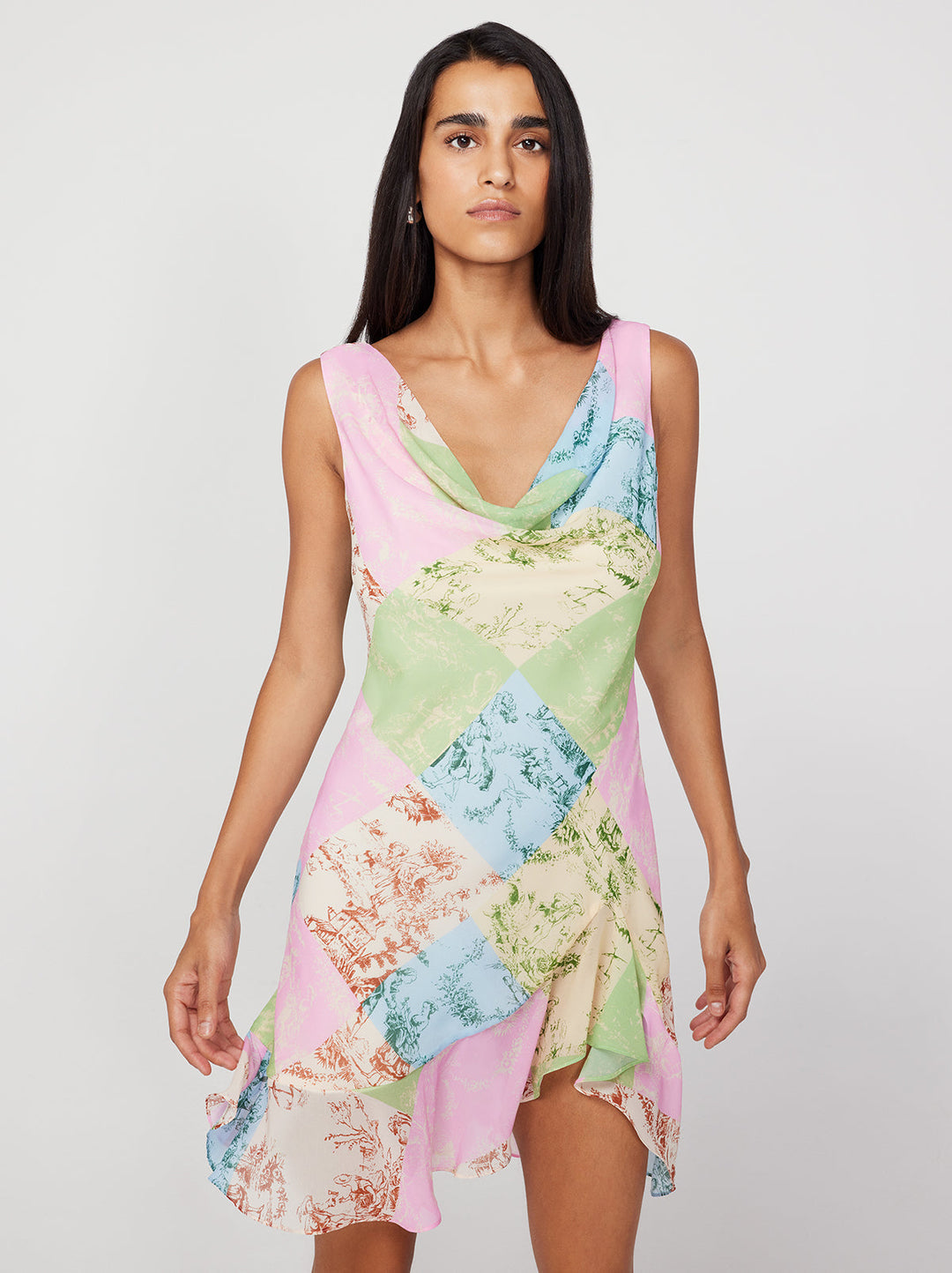 Roberta Patched Toile De Jouy Mini Dress