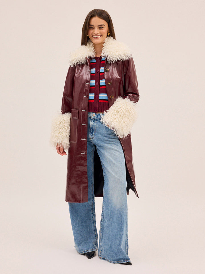 Romy Wool-Blend Striped Collared Cardigan