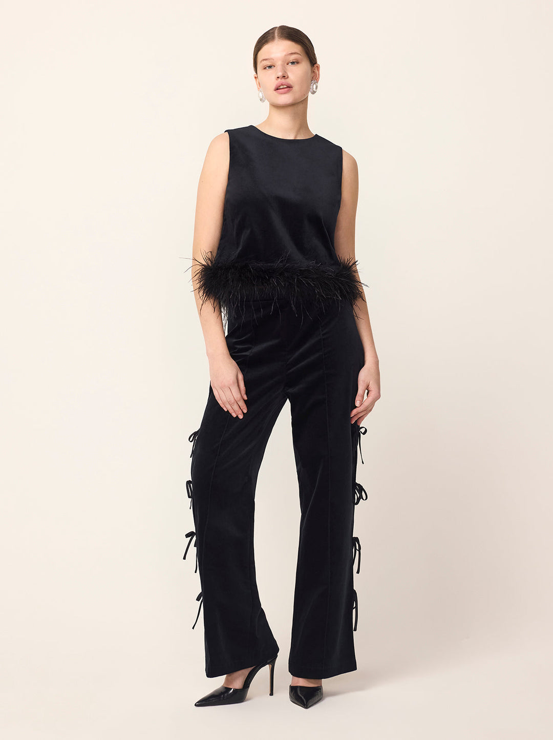 Rosamund Black Velvet Trousers