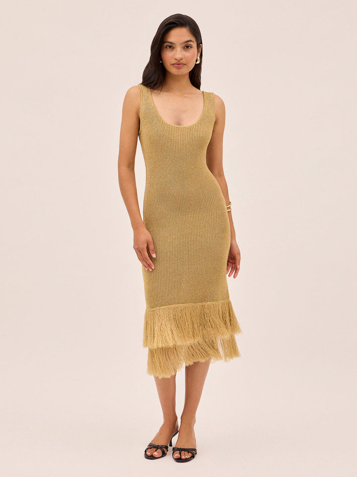 Sandra Gold Lurex Knit Dress