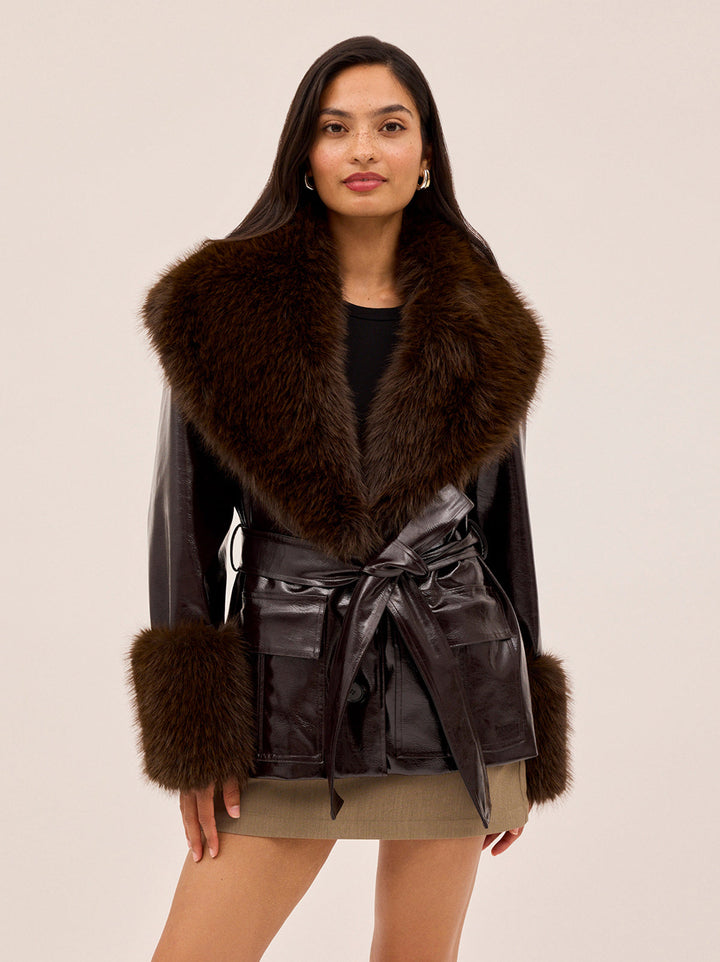 Sophie Dark Chocolate Vinyl Jacket
