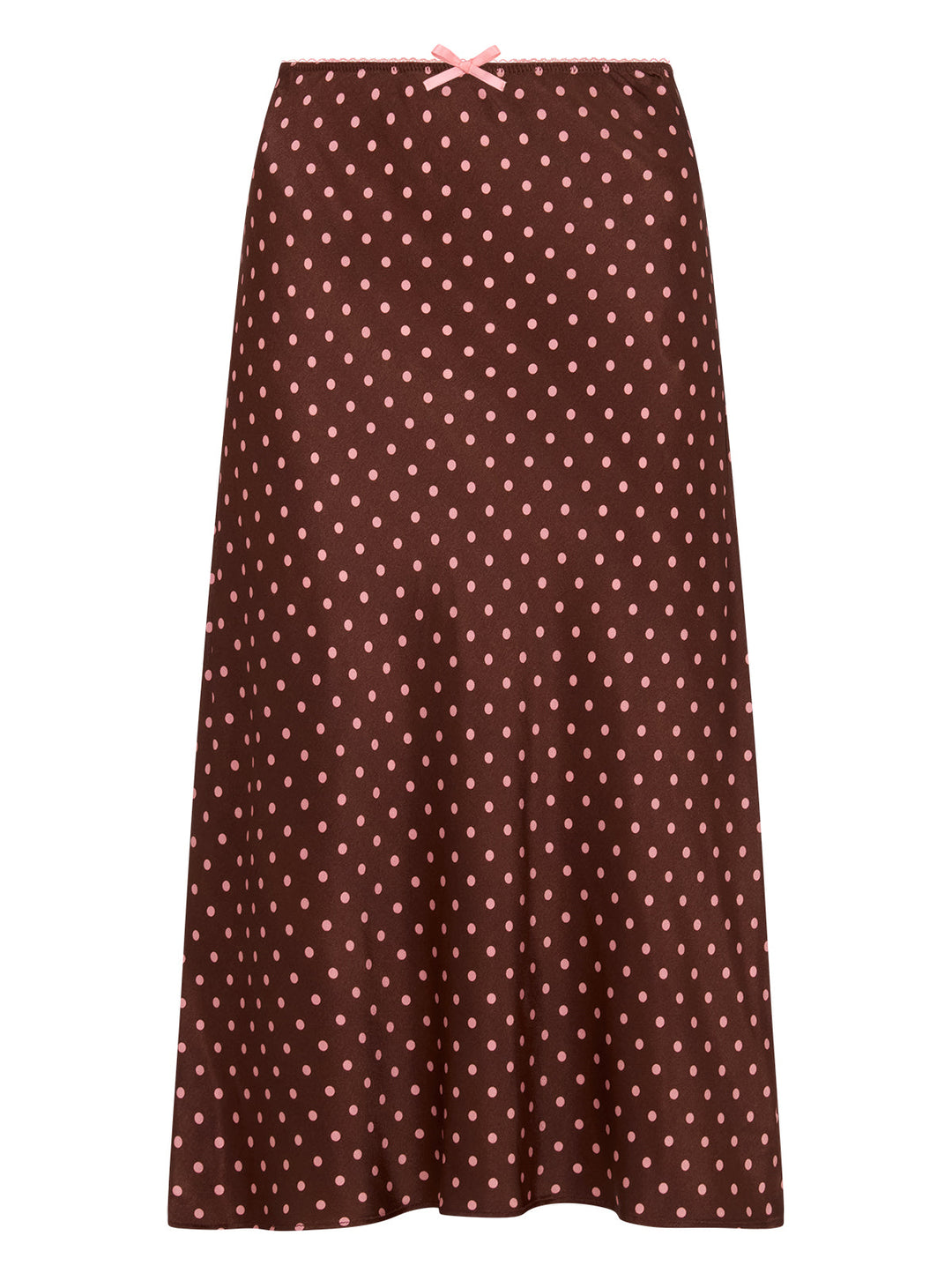 Tansy Brown Pin Dot Print Skirt
