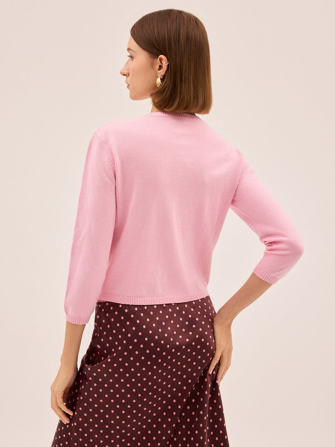 Uma Pink Knit Cardigan